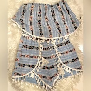 Romper with fringe detailing